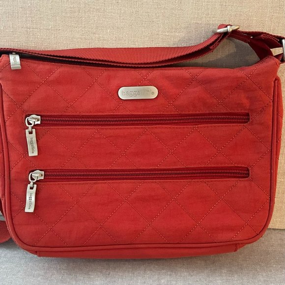 Baggallini Rfid Protection Orange Quilted Adjustable Strap Crossbody Shoulder ba - Picture 7 of 9
